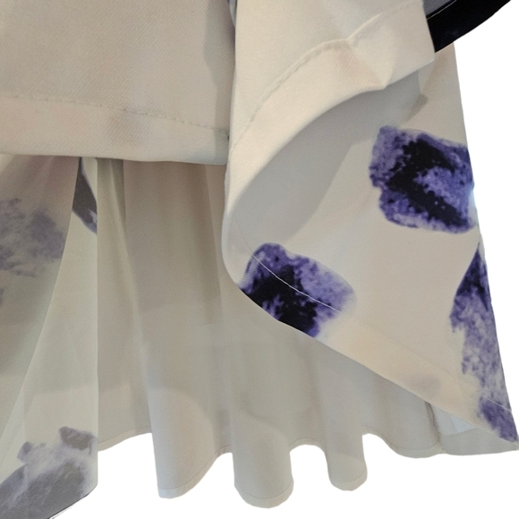 LULU'S "Seeing Chic" Women's Blue & Ivory Skater Halter Mini Dress Size S - Picture 9 of 12